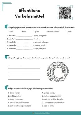 Karta pracy – öffentliche Verkehrsmittel